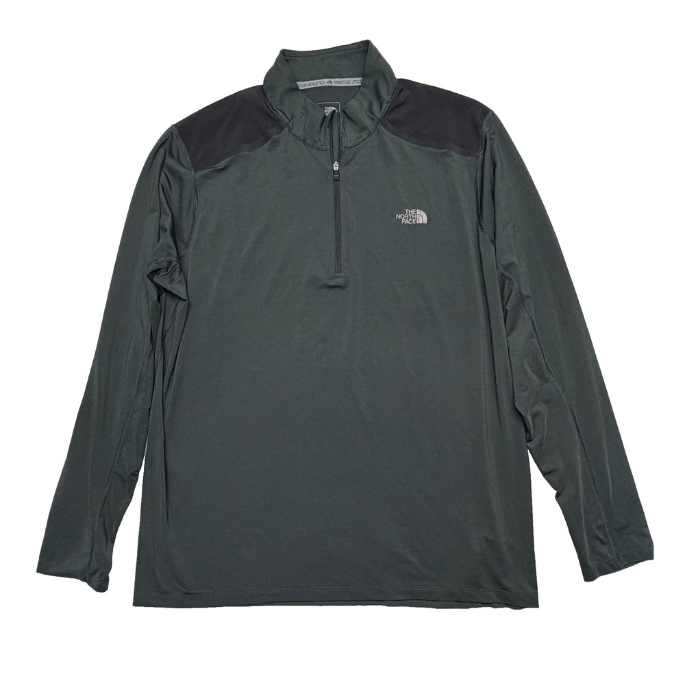 The North Face Men's XL Black ¼ Zip Pullover Shirt Gray Performance FlashDry